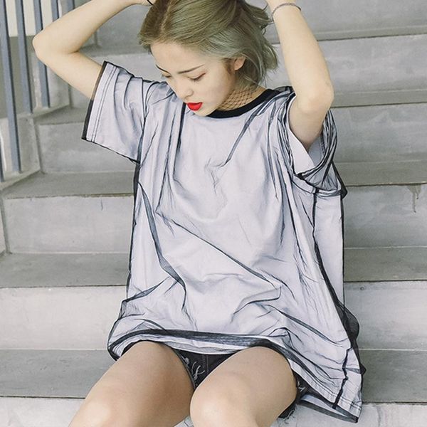 women harajuku mesh t shirt oversized transparent kawaii tee ladies loose streetwear t-shirt hip hop clothing women's, White
women harajuku mesh t shirt oversized transparent kawaii tee ladies loose streetwear t-shirt hip hop clothing women's, White