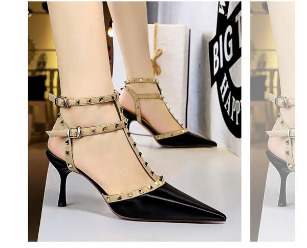 summer new women high heels elegant rivet solid color female thin high heels 2021 pointed toe fashion party ladies pumps, Black
summer new women high heels elegant rivet solid color female thin high heels 2021 pointed toe fashion party ladies pumps, Black