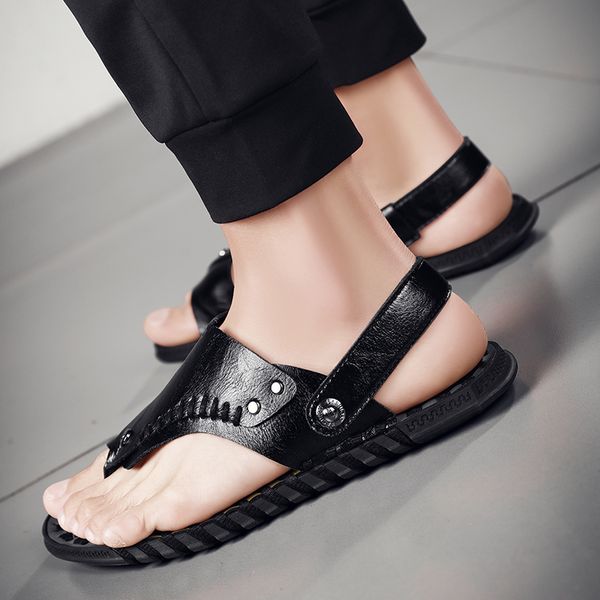 men sandals genuine leather summer casual sandals men handmade sewing slip-on loafers male retro fashion beach sandals men, Black
men sandals genuine leather summer casual sandals men handmade sewing slip-on loafers male retro fashion beach sandals men, Black