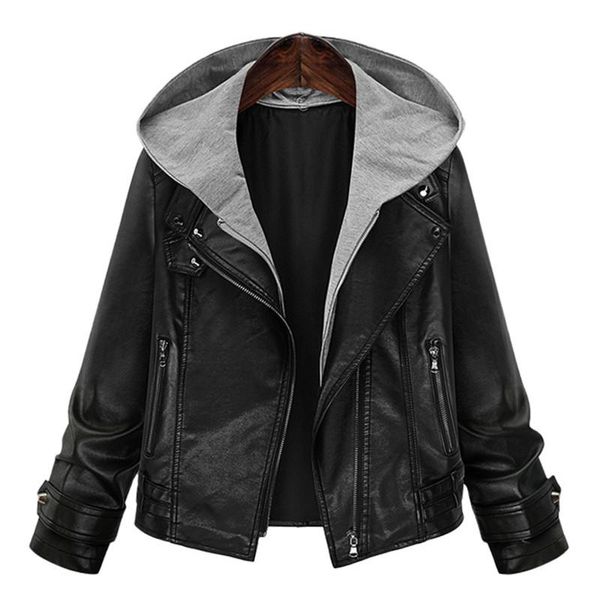 women's leather & faux large size loose jacket women, pu jackets, fashion short slim jackets, Black
women's leather & faux large size loose jacket women, pu jackets, fashion short slim jackets, Black