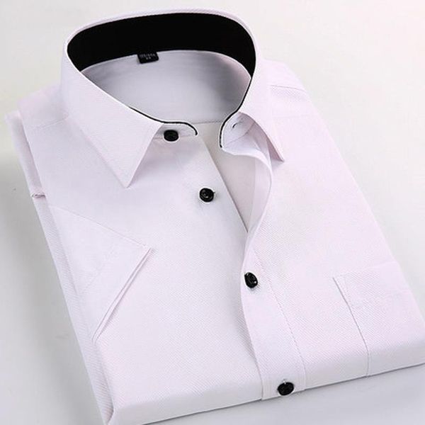 men's shirts summer style brand men short sleeve business solid color formal shirt for work wear casual, White;black
men's shirts summer style brand men short sleeve business solid color formal shirt for work wear casual, White;black