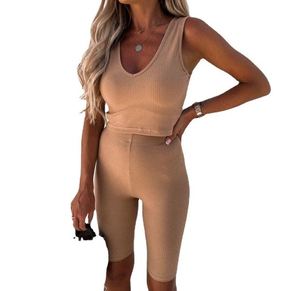 women's tracksuits 2021 spring and summer tenue v-neck solid color slim fashion vest casual two-piece suit short mujer, Gray
women's tracksuits 2021 spring and summer tenue v-neck solid color slim fashion vest casual two-piece suit short mujer, Gray