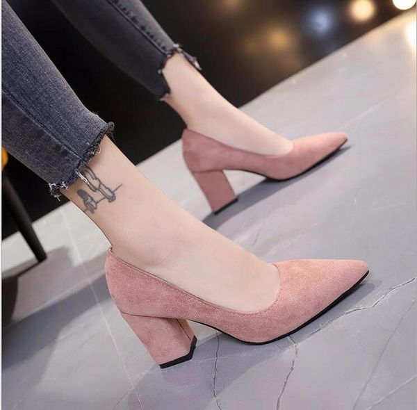 dress shoes spring autumn women flock thick high heels platform pumps female party work ladies pointed toe footwear, Black
dress shoes spring autumn women flock thick high heels platform pumps female party work ladies pointed toe footwear, Black