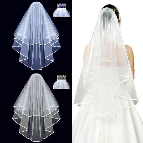 bridal veils women wedding dress veil two layers tulle ribbon edge accessories, Black
bridal veils women wedding dress veil two layers tulle ribbon edge accessories, Black