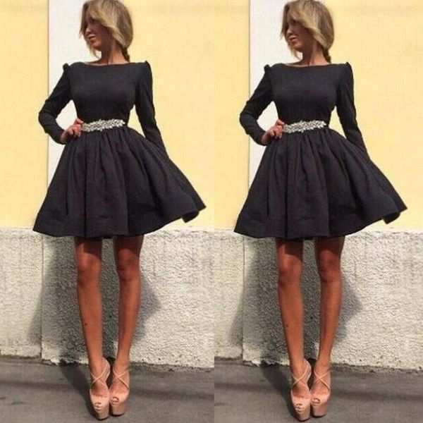 casual dresses women long sleeve a-line mini dress lady elegant evening party beach sundress, Black;gray
casual dresses women long sleeve a-line mini dress lady elegant evening party beach sundress, Black;gray