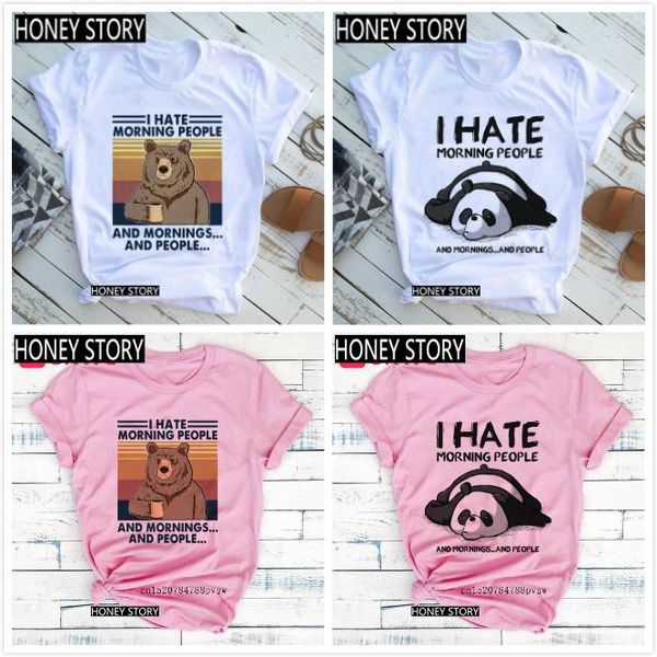 women's t-shirt camping bear i hate morning people and mornings funny print pink girls summer short sleeve tee, White
women's t-shirt camping bear i hate morning people and mornings funny print pink girls summer short sleeve tee, White