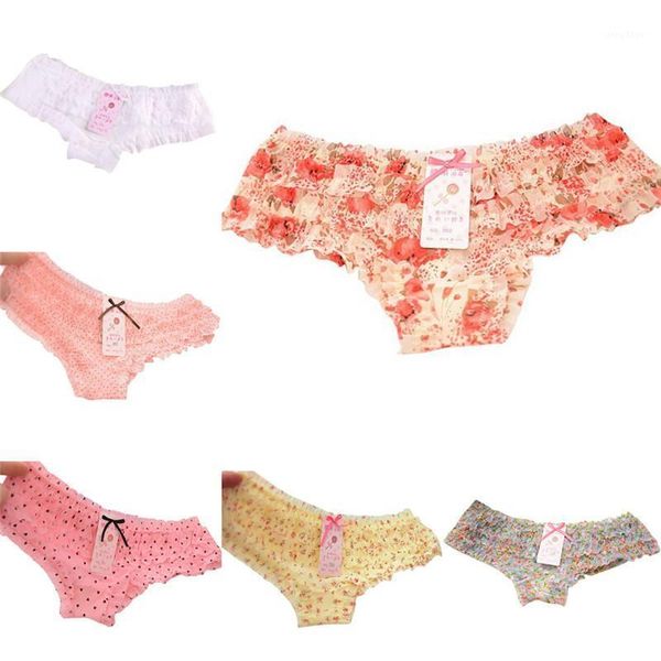 pcs women low waist pantiesgirl lovely print briefs female underwear lace ruffles women's sheer panties, Black;pink
pcs women low waist pantiesgirl lovely print briefs female underwear lace ruffles women's sheer panties, Black;pink