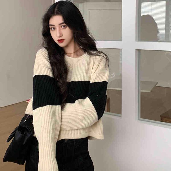 3 colors autumn winter women pullovers and sweaters jumper preppy style striped female short knitted sweater (c9839) 210423, White;black
3 colors autumn winter women pullovers and sweaters jumper preppy style striped female short knitted sweater (c9839) 210423, White;black