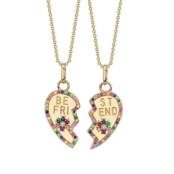 2 pcs set brake heart gold plated fashion necklace friend gift lover gift rainbow cz paved fashion jewelry 294 n2, Silver
2 pcs set brake heart gold plated fashion necklace friend gift lover gift rainbow cz paved fashion jewelry 294 n2, Silver