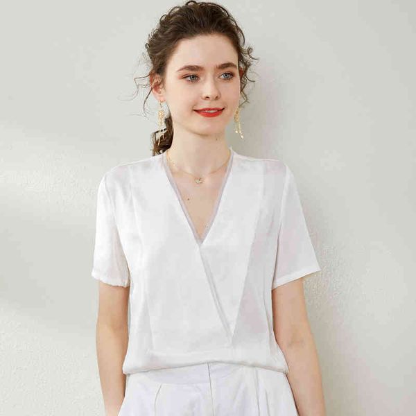 women's blouses & shirts 100% natural silk o neck short sleeves fashion pullover casual blouse pzrn, White
women's blouses & shirts 100% natural silk o neck short sleeves fashion pullover casual blouse pzrn, White