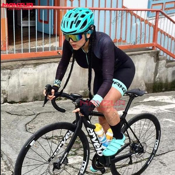 racing sets manzur cycling design professional team triathlon wear long-sleeved suit leotard jersey women's gel coveralls, Black;blue
racing sets manzur cycling design professional team triathlon wear long-sleeved suit leotard jersey women's gel coveralls, Black;blue
