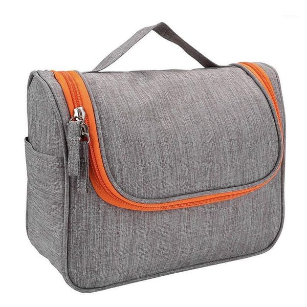 toiletry bag fabric storage - waterproof large capacity cosmetic for travel vacation gray bags & cases1
