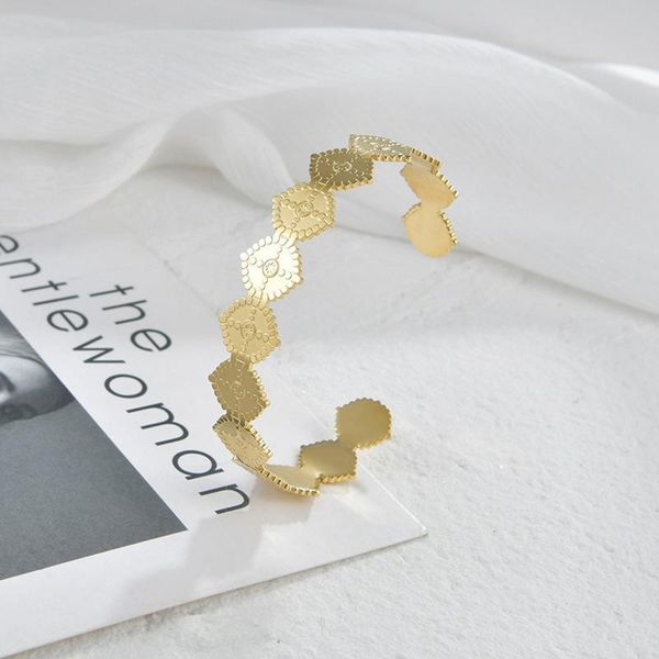 bangle fashion creative splicing dot geometry 14k gold opening women's bracelet cold wind light luxury design stainless steel, Black
bangle fashion creative splicing dot geometry 14k gold opening women's bracelet cold wind light luxury design stainless steel, Black