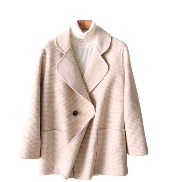 women's wool & blends 2021 autumn 100% coats women short korean fashion fall clothes mid double-sided woolen coat female outerwear wpy4, Black
women's wool & blends 2021 autumn 100% coats women short korean fashion fall clothes mid double-sided woolen coat female outerwear wpy4, Black