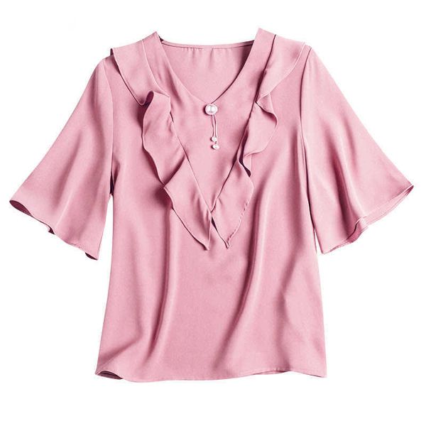 perhaps u women shirt short sleeve summer v neck bluse satin ruch ruffle elegant green pink white solid office lady b0620 210529
perhaps u women shirt short sleeve summer v neck bluse satin ruch ruffle elegant green pink white solid office lady b0620 210529