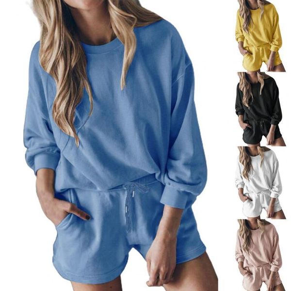women's tracksuits 1 set sweatshirt shorts solid color drawstring two-piece round neck long sleeve pockets for sports casual outfit, Gray
women's tracksuits 1 set sweatshirt shorts solid color drawstring two-piece round neck long sleeve pockets for sports casual outfit, Gray