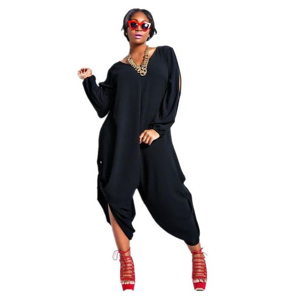 women's jumpsuits & rompers v-neck women jumpsuit elegant split sleeve loose long romper high ladies overalls 2021, Black;white
women's jumpsuits & rompers v-neck women jumpsuit elegant split sleeve loose long romper high ladies overalls 2021, Black;white
