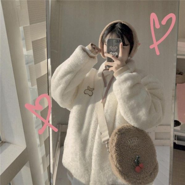 women's fur & faux lucyever 2021 fashion embroidery coats women turn-down collar thick warm jacket winter preppy style coat woman, Black
women's fur & faux lucyever 2021 fashion embroidery coats women turn-down collar thick warm jacket winter preppy style coat woman, Black