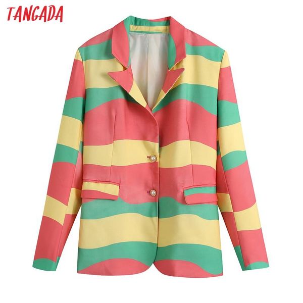 women's suits & blazers tangada women vintage print blazer female long sleeve jacket ladies high street be362, White;black
women's suits & blazers tangada women vintage print blazer female long sleeve jacket ladies high street be362, White;black
