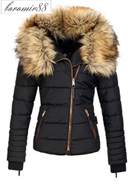 women's clothing 2021 autumn and winter wool collar cotton clothes thickened warm slim fit jacket 524332, Black
women's clothing 2021 autumn and winter wool collar cotton clothes thickened warm slim fit jacket 524332, Black