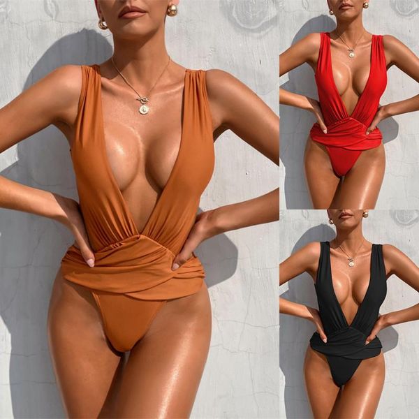 deep-v bikini 2021 red&black&coffee solid color spandex swimwear summer one piece beach bathing brazilian swimsuit women women's, White;black
deep-v bikini 2021 red&black&coffee solid color spandex swimwear summer one piece beach bathing brazilian swimsuit women women's, White;black