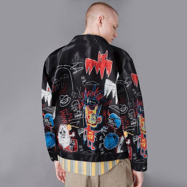 hip-hop men's jacket loose fashion personality printed lapel cool male large size coat european and american streetwear jackets, Black;brown
hip-hop men's jacket loose fashion personality printed lapel cool male large size coat european and american streetwear jackets, Black;brown