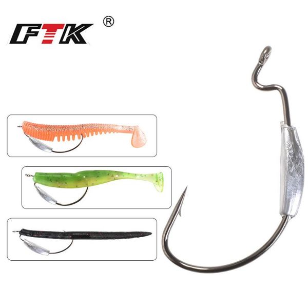 fishing hooks ftk 5pcs/pack 2#-4/0 soft worm jig lead lure high carbon steel wide super lock fishhooks softjerk
fishing hooks ftk 5pcs/pack 2#-4/0 soft worm jig lead lure high carbon steel wide super lock fishhooks softjerk