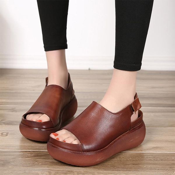summer retro designer women platform sandals luxury wedges shoes open toe thick sole genuine leather ladies sandles, Black
summer retro designer women platform sandals luxury wedges shoes open toe thick sole genuine leather ladies sandles, Black
