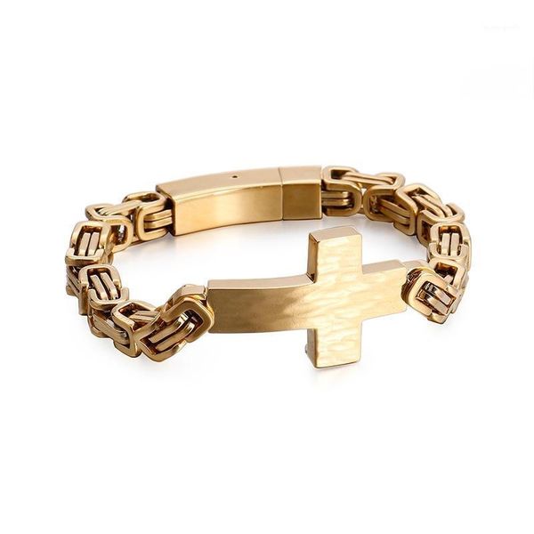 charm bracelets classic christian cross for men 21cm stainless steel byzantine chain link bracelet armband prayer jewelry1, Golden;silver
charm bracelets classic christian cross for men 21cm stainless steel byzantine chain link bracelet armband prayer jewelry1, Golden;silver