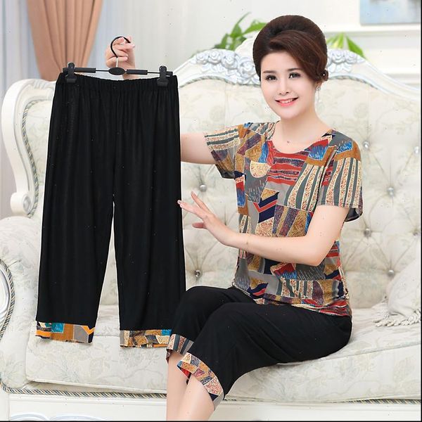 summer women tracksuits suits middle aged mother clothing short sleeved t shirt plus size xl 5xl two piece female, Gray
summer women tracksuits suits middle aged mother clothing short sleeved t shirt plus size xl 5xl two piece female, Gray