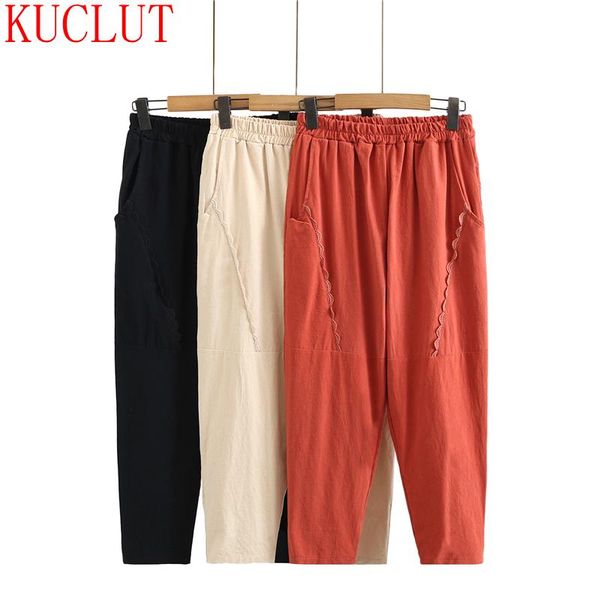 women's pants & capris 2021 spring and summer korean large casual elastic waist lace pocket cotton nine point harem, Black;white
women's pants & capris 2021 spring and summer korean large casual elastic waist lace pocket cotton nine point harem, Black;white