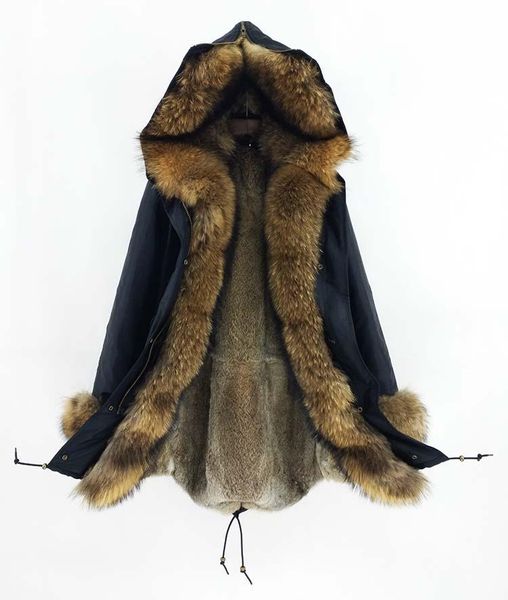 women's fur & faux women real coat long parka winter jacket clothes natural raccoon collar liner streetwear thick warm, Black
women's fur & faux women real coat long parka winter jacket clothes natural raccoon collar liner streetwear thick warm, Black