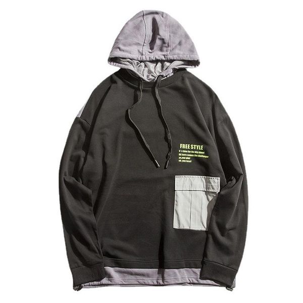 men's hoodies & sweatshirts trend cotton casual hooded spring/autumn personalized fake two-piece outer sports hoodie harajuku, Black
men's hoodies & sweatshirts trend cotton casual hooded spring/autumn personalized fake two-piece outer sports hoodie harajuku, Black