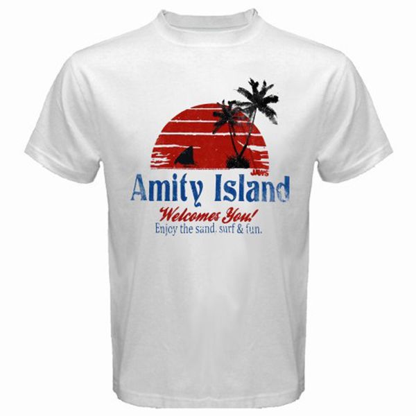 new amity island jaws movie shark men's white t-shirt size s m xl 2xl 3xl, White;black
new amity island jaws movie shark men's white t-shirt size s m xl 2xl 3xl, White;black