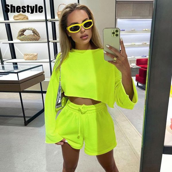 women's tracksuits shestyle neon green sweatshirts 2 pieces sets loose oversize autumn brand hoodies shorts casual high street homewear, Gray
women's tracksuits shestyle neon green sweatshirts 2 pieces sets loose oversize autumn brand hoodies shorts casual high street homewear, Gray