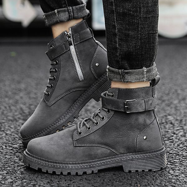 martin men's fashion with zipper outdoor british casual boots korean youth wear solid work shoes, Black
martin men's fashion with zipper outdoor british casual boots korean youth wear solid work shoes, Black