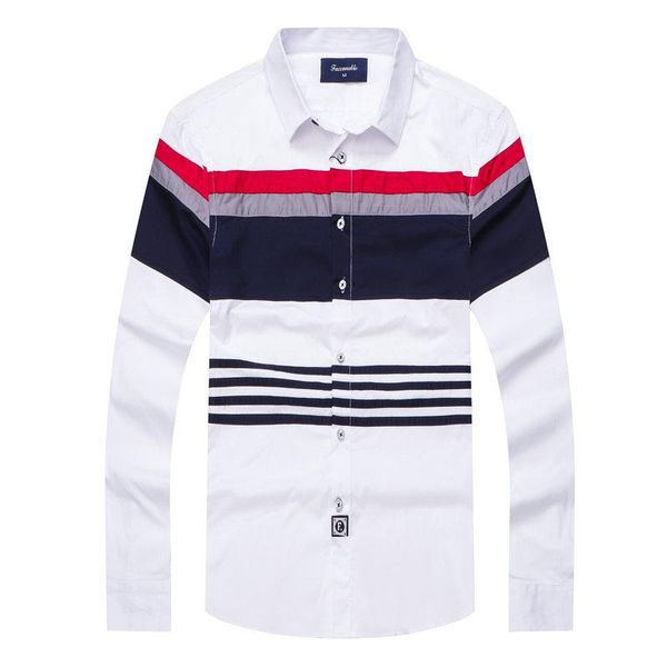 men's casual shirts est men shirt striped brand faconnable long sleeve social man dress fashion, White;black
men's casual shirts est men shirt striped brand faconnable long sleeve social man dress fashion, White;black