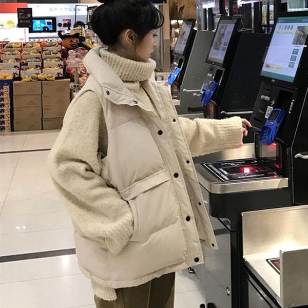 women's vests down cotton vest student mid-length loose slimming bread coat oversized waistcoat winter all-matching thickened cardigan, Black;white
women's vests down cotton vest student mid-length loose slimming bread coat oversized waistcoat winter all-matching thickened cardigan, Black;white