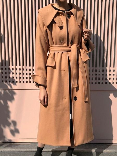 women's wool & blends plus cotton thick winter overcoat doll collar loose keep warm women x-long coats 2021 casual gray camel, Black
women's wool & blends plus cotton thick winter overcoat doll collar loose keep warm women x-long coats 2021 casual gray camel, Black