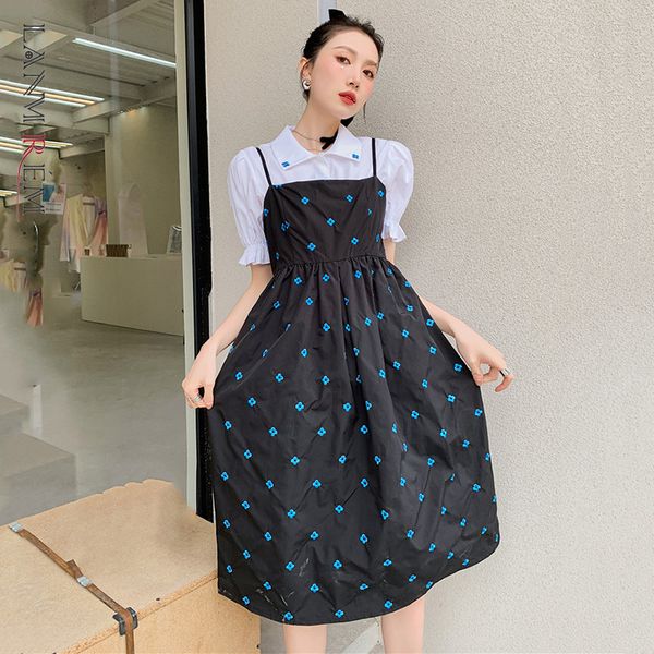 women a-line sleeveless blue floral summer dress sling large size fit lady elegant suspender dresses 2h141 210507, Black;gray
women a-line sleeveless blue floral summer dress sling large size fit lady elegant suspender dresses 2h141 210507, Black;gray