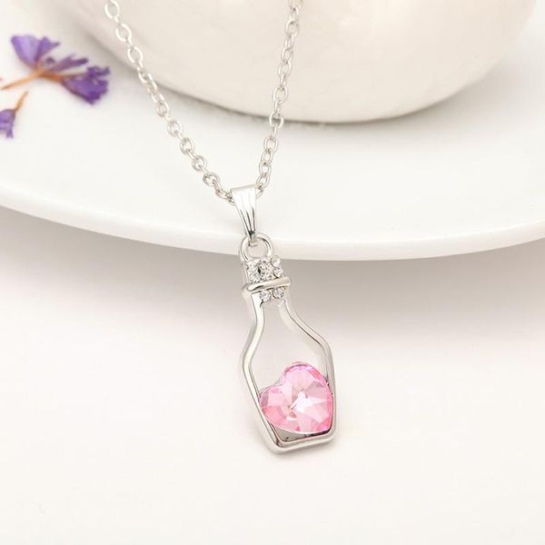 pendant necklaces jinzeyi korean version of the austrian personality love crystal bottle necklace wishing drift clavicle chain, Silver
pendant necklaces jinzeyi korean version of the austrian personality love crystal bottle necklace wishing drift clavicle chain, Silver