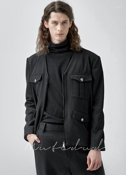 xs-6xl men women's clothing hair stylist fashion collarless woollen 4-bag zipper jacket plus size costumes men's jackets, Black;brown
xs-6xl men women's clothing hair stylist fashion collarless woollen 4-bag zipper jacket plus size costumes men's jackets, Black;brown