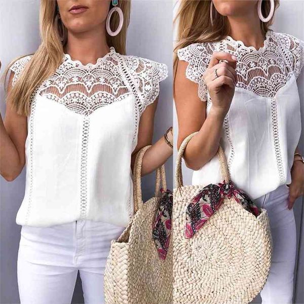 summer womens and blouses lace patchwork sleeveless solid shirt women blouse blusas roupa feminina 210730, White
summer womens and blouses lace patchwork sleeveless solid shirt women blouse blusas roupa feminina 210730, White