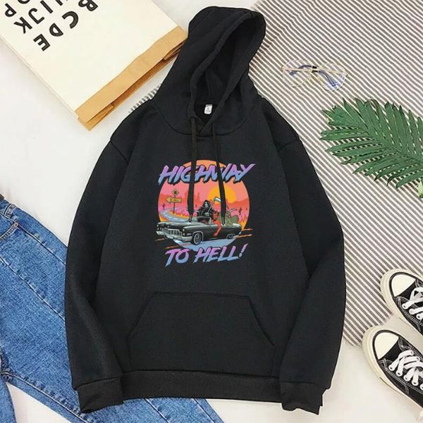women's hoodies & sweatshirts highway to hell sweatshirt gothic pink women fashion 2021 horror movie halloween plus friends winter clo, Black 
women's hoodies & sweatshirts highway to hell sweatshirt gothic pink women fashion 2021 horror movie halloween plus friends winter clo, Black