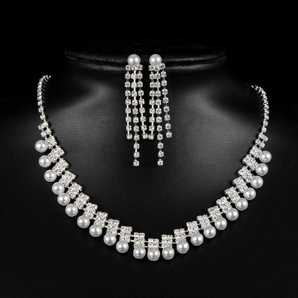 earrings & necklace crystal pendant bib choker chain statement wedding jewelry set, Silver
earrings & necklace crystal pendant bib choker chain statement wedding jewelry set, Silver