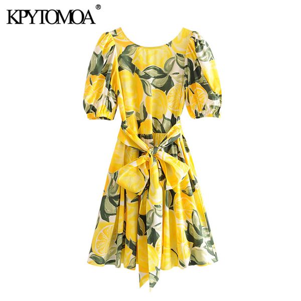 women chic fashion printed with belt mini dress vintage backless puff sleeves summer female dresses vestidos mujer 210416, Black;gray
women chic fashion printed with belt mini dress vintage backless puff sleeves summer female dresses vestidos mujer 210416, Black;gray