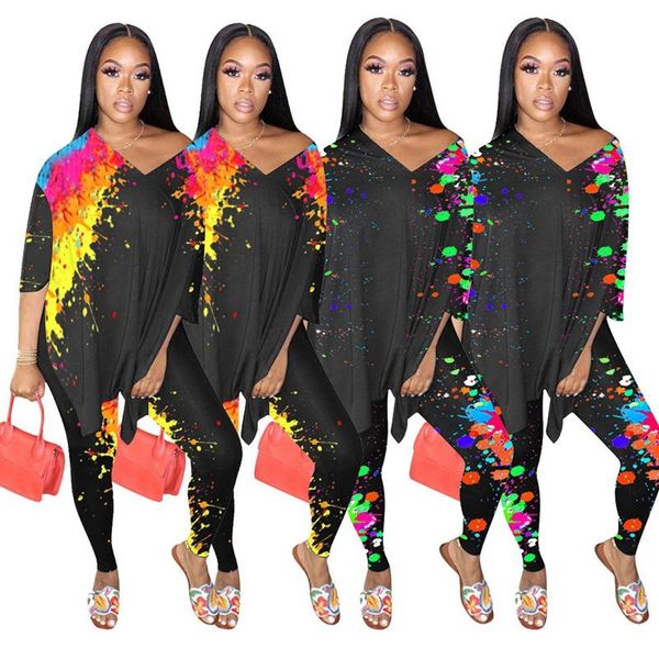 women's tracksuits wear 2021 autumn and winter v-neck two-piece color ink dot printing suit, Gray
women's tracksuits wear 2021 autumn and winter v-neck two-piece color ink dot printing suit, Gray