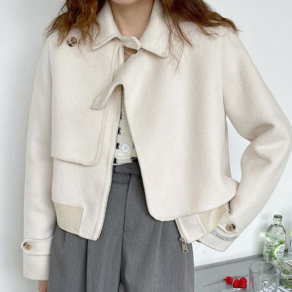 women's wool & blends double sides cashmere short overcoat ladies jacket woolen outwear female 100%wool coat women autumn winter abrigo, Black
women's wool & blends double sides cashmere short overcoat ladies jacket woolen outwear female 100%wool coat women autumn winter abrigo, Black