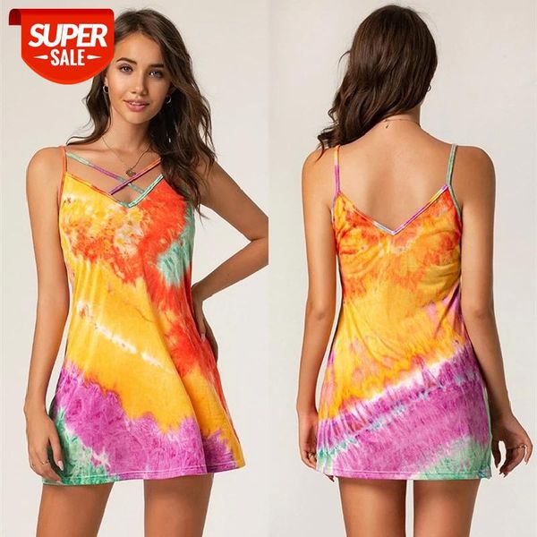 women's summer tie-dye sling dress cross strap v-neck sleeveless printed girls fashion casual slim mini ladies homewear #f80h, White;black
women's summer tie-dye sling dress cross strap v-neck sleeveless printed girls fashion casual slim mini ladies homewear #f80h, White;black