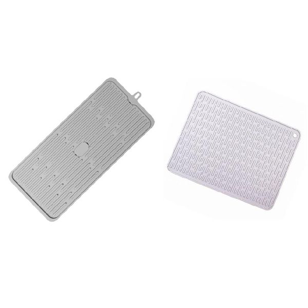 mats & pads 2 pcs large silicone placemat dish drying mat kitchen draining table drain mat, light gray
mats & pads 2 pcs large silicone placemat dish drying mat kitchen draining table drain mat, light gray